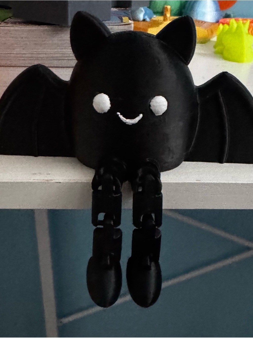 Plush Black Bat Holiday Decor with Articulated Legs -